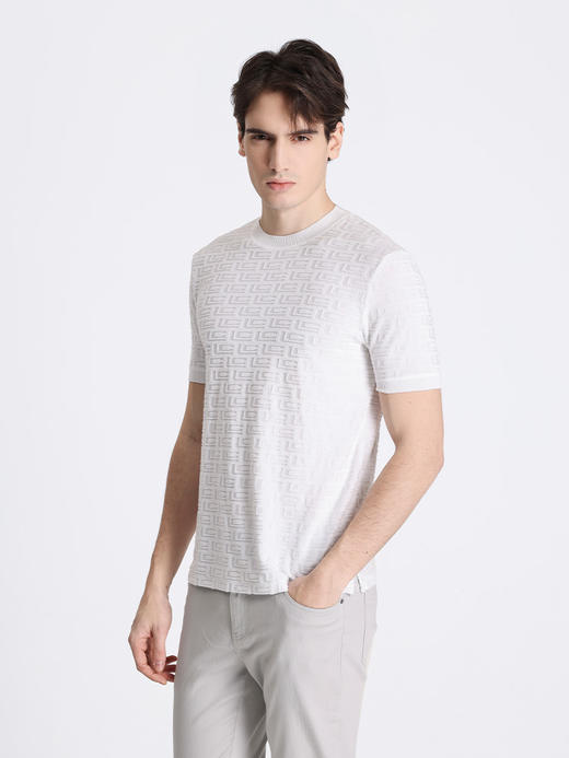 callisto白色棉混纺T恤短袖 STTSS131Y 商品图1