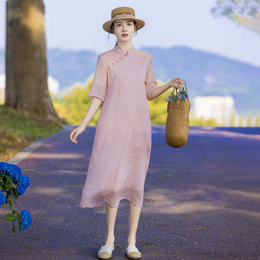 新中式棉麻女装苎麻连衣裙TT96183 商品图3
