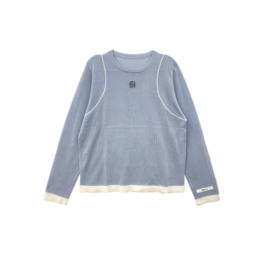 撞色针织长袖T 商品图0