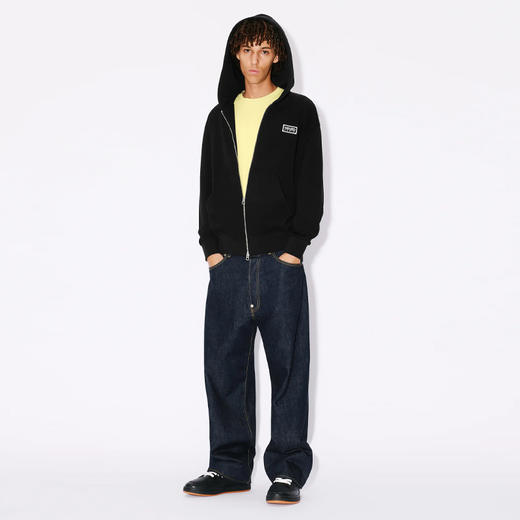 KENZO 高田贤三 男士字母徽标刺绣棉质连帽卫衣 黑色 FE55 SW183 4MG 99J 商品图3