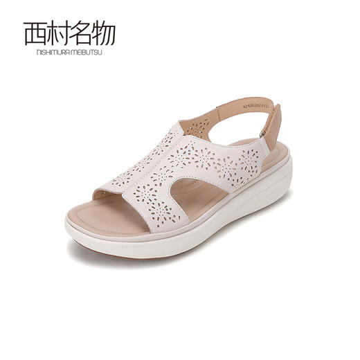 西村名物2024新品真皮精致经典休闲日常高级厚底罗马凉鞋夏季外穿 商品图1