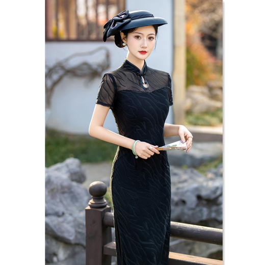 时尚改良新中式，弹力蕾丝旗袍GX-281760 商品图3