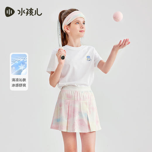 水孩儿童装夏季新款儿童凉感短袖男童轻薄冰感上衣女童可爱小熊印花T恤 商品图4