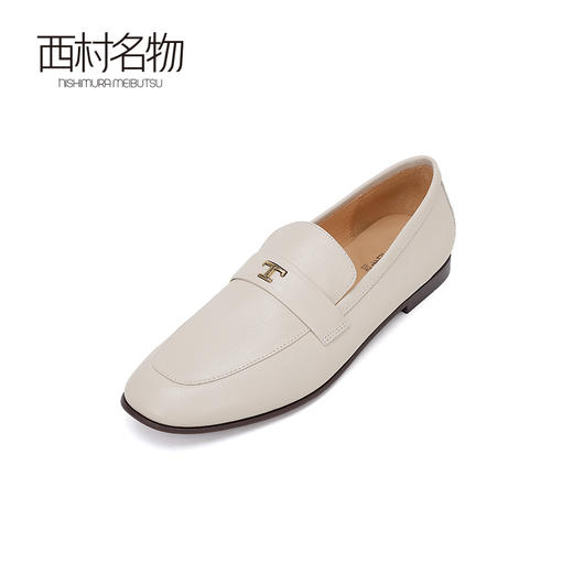 西村名物2024夏季新品真皮平底小皮鞋女软面软底通勤高级浅口单鞋X24AM13991 商品图0