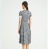 司歌格子复古短袖连衣裙圆领修身A891409X 商品缩略图3