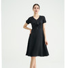 司歌v领修身短袖净色连衣裙小黑裙EA891113X 商品缩略图2