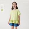 【马克珍妮 芦芙】女童宽松荷叶边拼接短袖T恤儿童上衣夏装240567 商品缩略图0