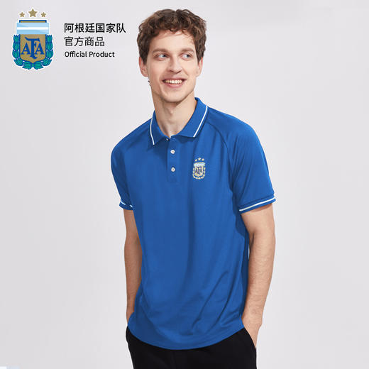 阿根廷国家队官方商品丨湖蓝色速干polo衫短袖夏季运动休闲足球迷 商品图3