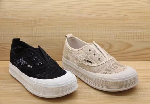 豪行2023年夏23217027透气网面蕾丝网鞋厚底平底板鞋 商品图2