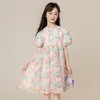 女童夏季裙子2024新款花瓣亮片泡泡袖中大童童装女童连衣裙网纱裙 商品缩略图0
