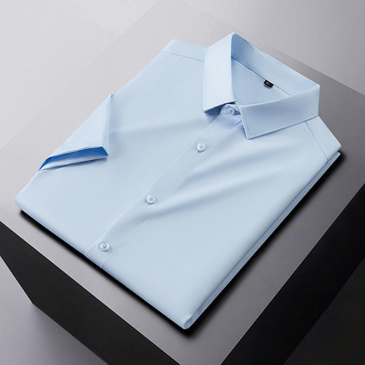 【Q】【新款DDY】大依优型大码短袖衬衫免烫加肥加大男装大号大码衬衣上衣男士绅士商务休闲半袖夏季 商品图2