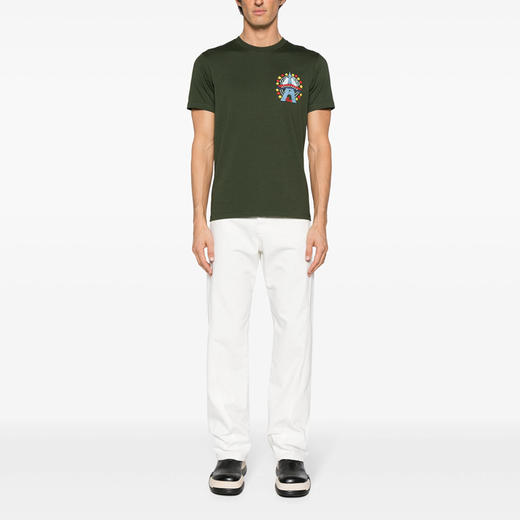 KENZO 高田贤三 男士埃菲尔铁塔刺绣棉质圆领短袖T恤 绿色 FE55 TS271 4SG 51 商品图3