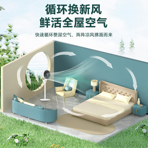 GREE格力 空气循环扇 3档风速 广域送风 立体循环 FXD-1903g3/白+黑 商品图2