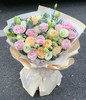 【缤纷祝福】10朵蜜桃雪山玫瑰➕9朵粉雪山玫瑰➕绿色洋桔梗➕配叶，精品时尚大气花束 商品缩略图0