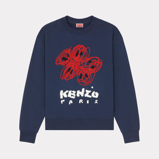 KENZO 高田贤三 男士刺绣徽标棉质长袖卫衣 蓝色 FE55 SW170 4MF 77 商品图0
