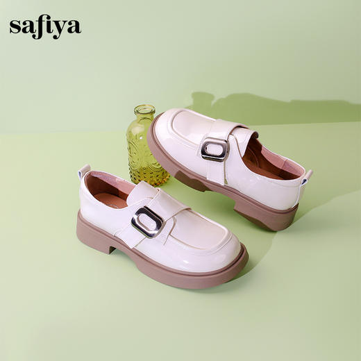 Safiya/索菲娅2024春季复古英伦一脚蹬百搭学院厚底粗跟小皮鞋 SF41112419 商品图1