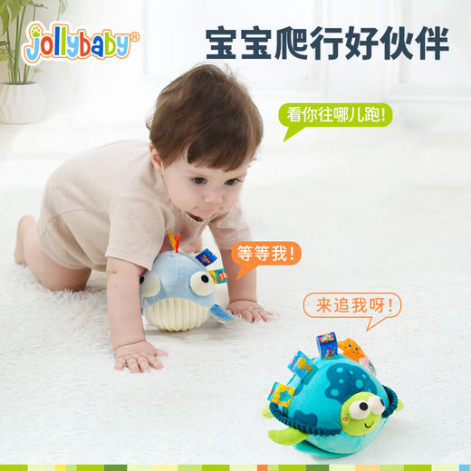 jollybaby音乐跳跳球婴幼儿玩具宝宝学说话可啃咬婴儿玩具0-1岁哄娃神器 大眼萌音乐跳跳球一螃蟹 商品图2