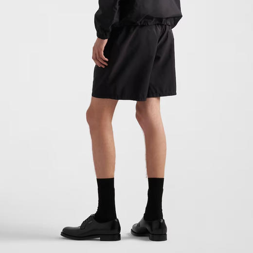 PRADA 普拉达 男士珐琅金属三角形徽标尼龙泳裤 黑色 UB372 1WQ9 F0002 商品图1