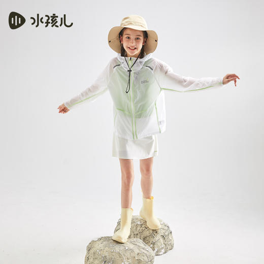 水孩儿童装夏季新品儿童防晒外套男童轻薄柔软皮肤衣女童时尚纯色连帽上衣 商品图6