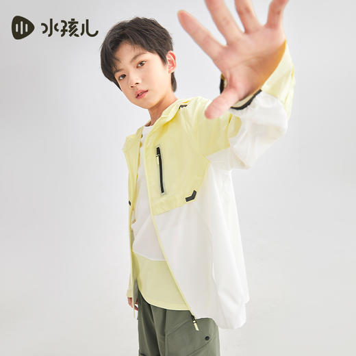 水孩儿童装夏季新款儿童防晒服男童轻薄柔软连帽上衣女童时尚拼色外套 商品图6