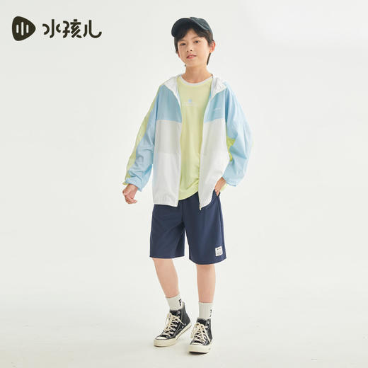 水孩儿童装夏季新款儿童防晒外套男童轻薄舒适皮肤衣女童时尚拼色连帽上衣 商品图9