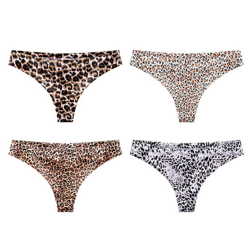 洁丽雅4条装丁字裤性感豹纹女士三角内裤 商品图11