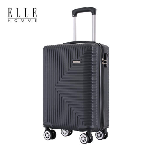 ELLEHOMME-创意竖纹拉链旅行箱EH2019-黑色 商品图1