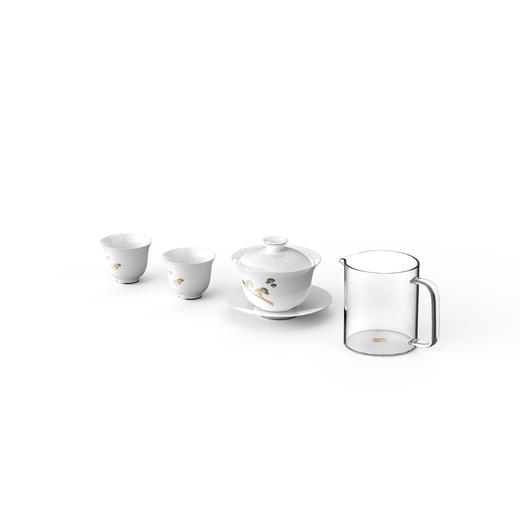 小罐茶▪松峦▪德化白瓷盖碗套组 商品图3