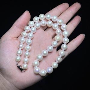 淡水珍珠项链玉美人菲菲#30926~S925白色爱迪生有核圆珠11mm 商品图0