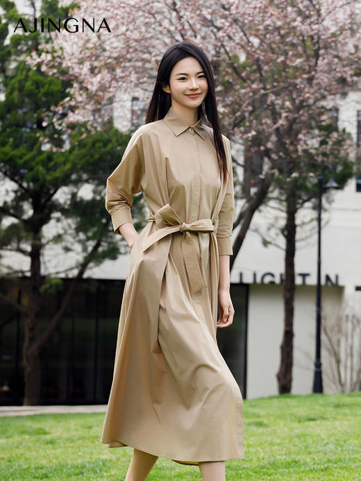 【商场同款】阿菁娜2024夏季新款大气宽松收腰连衣裙A30X112067 商品图1