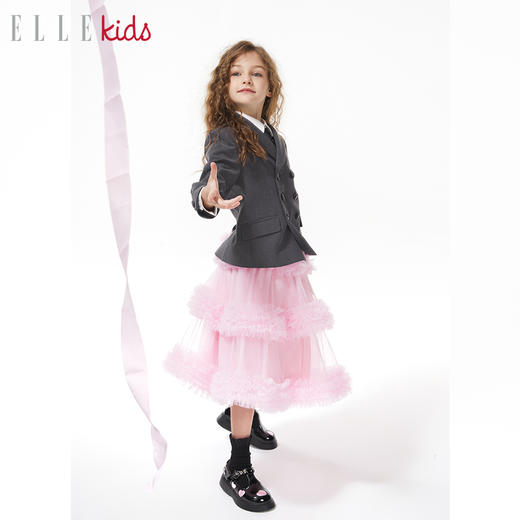 ELLEkids童装 网纱松紧蓬蓬中长款半裙 商品图2