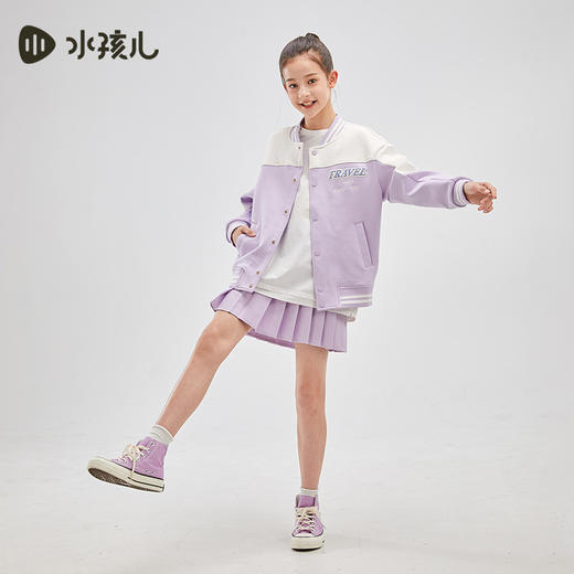 水孩儿童装春季新款儿童棒球服男童美式复古风外套女童时尚拼色上衣 商品图7