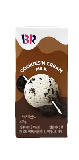 쿠키앤크림우유190ml