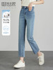 【专属特价】熙世界九分窄版直筒牛仔裤夏季梨形身材宽松显瘦小个子烟管裤子 商品缩略图0