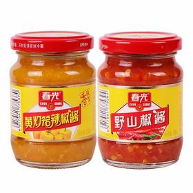 春光食品野山椒+黄灯笼辣椒酱150g*2罐组合辣口不辣喉厨房调味调料