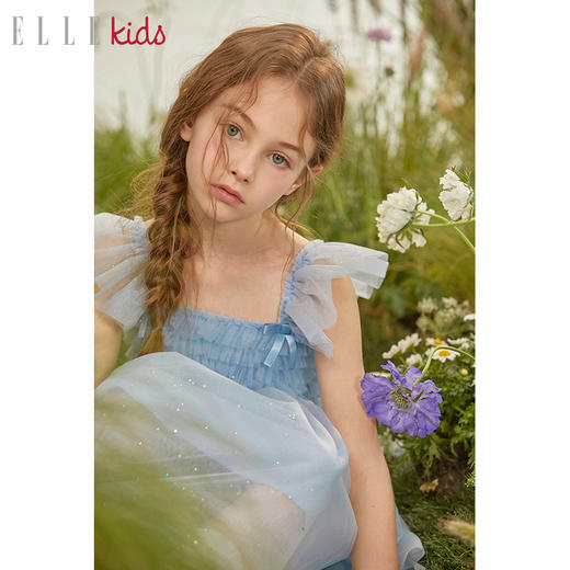 ELLEkids童装 重工亮片蝴蝶结吊带连衣裙 商品图2