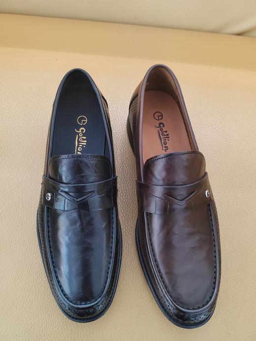 金利来皮鞋·时尚乐福款·精选牛皮·两侧冲孔设计·透气更佳·EPR打底轻便舒适 商品图0