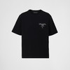 PRADA 普拉达 男士字母三角形徽标印花棉质圆领短袖T恤 黑色 UJN896 14K7 F0002 商品缩略图0