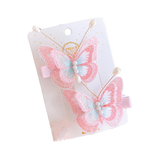 【清新甜美蝴蝶对夹】儿童发夹超萌可爱蝴蝶发卡头饰小公主女童宝宝碎发侧边夹子发饰女 商品图4