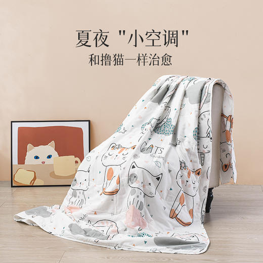 雅芳婷摩登丝夏凉被排湿透气莱赛尔莫代尔空调被夏季丝滑凉感夏被夏薄被 商品图1