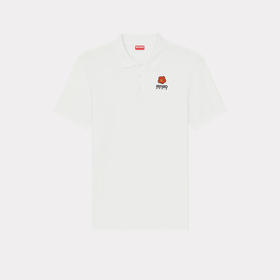 KENZO 高田贤三 男士“BOKE FLOWER”徽章刺绣棉质短袖 Polo衫 白色 FE55 PO536 4PU 01