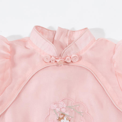 迪士尼24年新品古韵新中式国风短袖连衣裙ZD2DQ007 商品图1