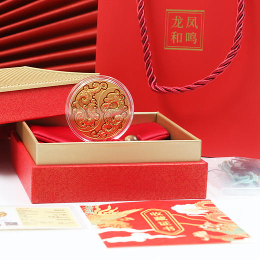 【情人节好礼】龙凤异形小银条镀金纪念章 商品图12