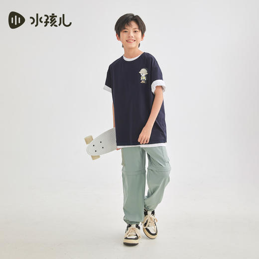 水孩儿童装夏季新款男童速干长裤儿童舒适轻薄运动裤时尚弹力裤子 商品图4