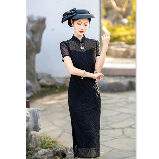 时尚改良新中式，弹力蕾丝旗袍GX-281760 商品图0