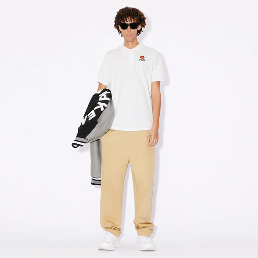 KENZO 高田贤三 男士“BOKE FLOWER”徽章刺绣棉质短袖 Polo衫 白色 FE55 PO536 4PU 01 商品图3