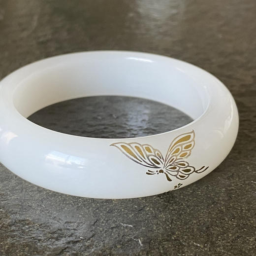 和田玉（羊脂玉）手镯（错金彩蝶系列62#） 商品图1