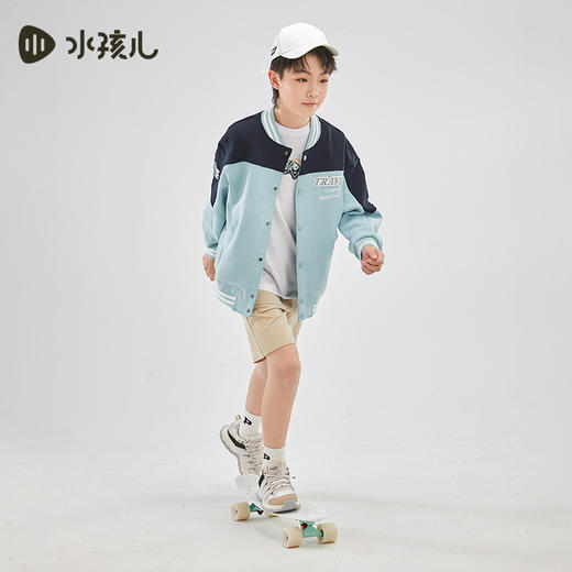 水孩儿童装春季新款儿童棒球服男童美式复古风外套女童时尚拼色上衣 商品图5