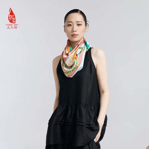 SAINTJOY/上久楷真丝方巾 双面印花真丝方巾  革兰蔻  FJS23070 商品图1