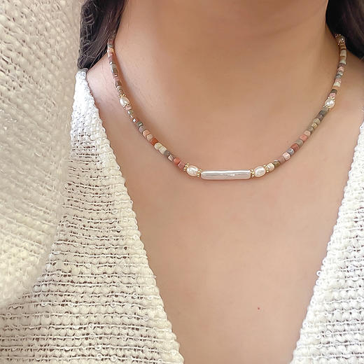 ELOANE GALLERY 落岸彩色半宝石天然珍珠项链锁骨链原创设计丨【本商品不支持使用优惠券】 商品图6